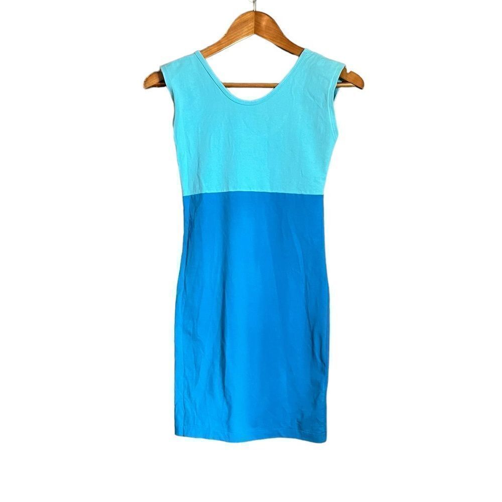 American Apparel blue colour block dress. Size small